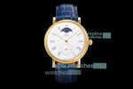 Copy IWC Portofino Moonphase White Dial Men Yellow Gold Case Watch 